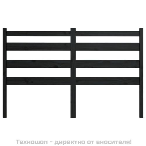 Горна табла за легло, черна, 126x4x100 см, бор масив
