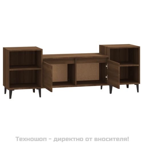 ТВ шкаф, кафяв дъб, 160x35x55 см, инженерно дърво