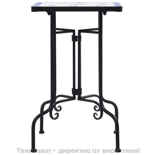 Мозаечна странична маса, синьо-бяла, керамика