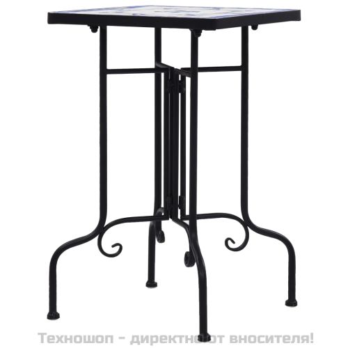 Мозаечна странична маса, синьо-бяла, керамика