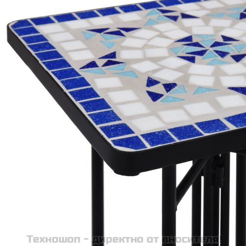 Мозаечна странична маса, синьо-бяла, керамика