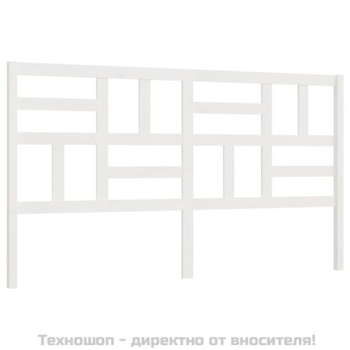 Горна табла за легло, бяла, 206x4x104 см, бор масив