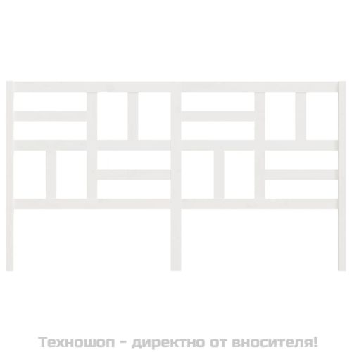 Горна табла за легло, бяла, 206x4x104 см, бор масив