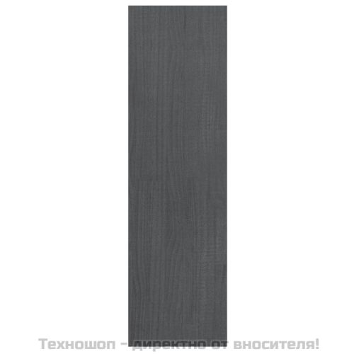 Библиотека/разделител за стая, сива, 40x30x103,5 см, бор масив