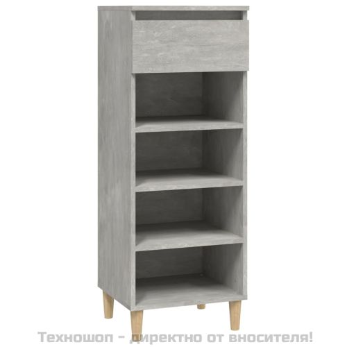 Шкаф за обувки, бетонно сив, 40x36x105 см, инженерно дърво