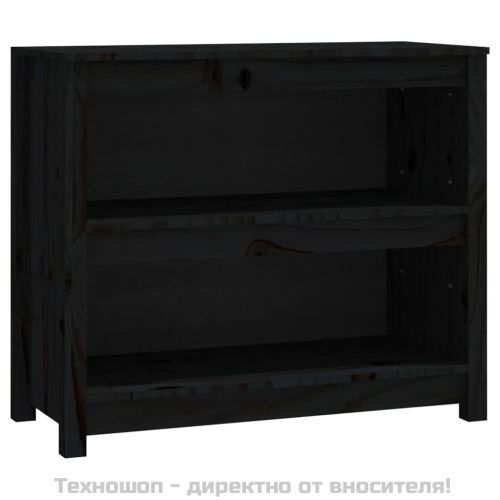 Библиотека, черна, 80x35x68 см, бор масив