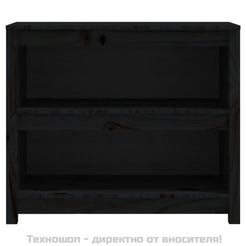 Библиотека, черна, 80x35x68 см, бор масив