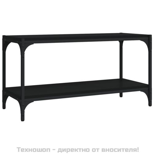 ТB шкаф, черен, 80x33x41 см, инженерно дърво и стомана
