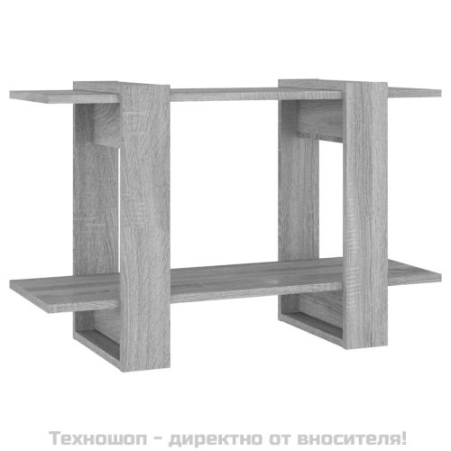 Библиотека/разделител за стая, сив сонома, 80x30x51 см