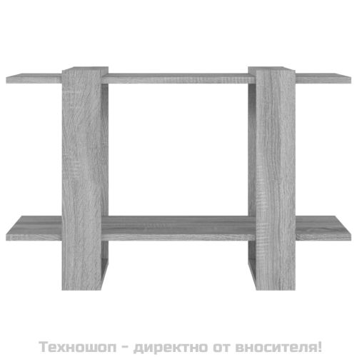 Библиотека/разделител за стая, сив сонома, 80x30x51 см
