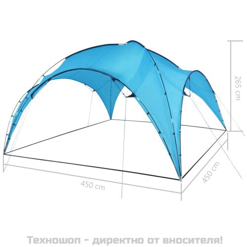 Парти шатра, арковидна, 450x450x265 см, светлосиня