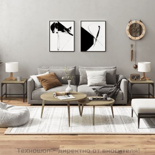 Странични маси, 2 бр, Дъб сонома, 40x40x35 см, инженерно дърво