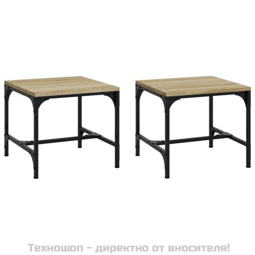 Странични маси, 2 бр, Дъб сонома, 40x40x35 см, инженерно дърво