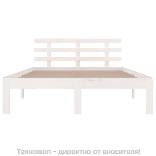 Рамка за легло, бяла, дърво масив, 180x200 cм, Super King