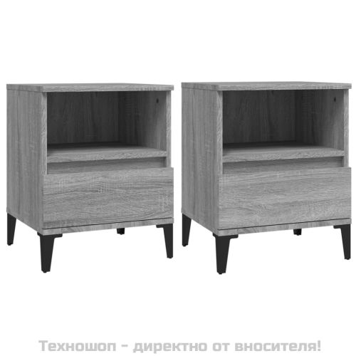 Нощни шкафчета, 2 бр, сив сонома, 40x35x50 см