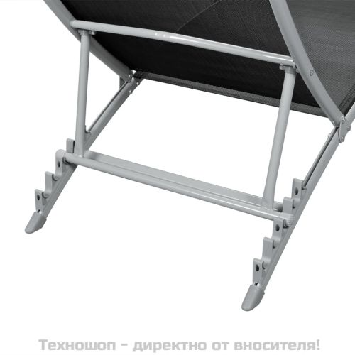 Шезлонг, стомана и textilene, черен