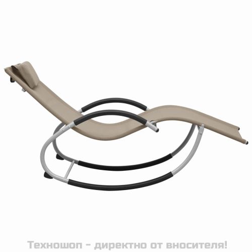 Шезлонг с възглавничка, таупе, textilene