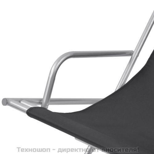 Накланящи се къмпинг столове, 2 бр, стомана, черни