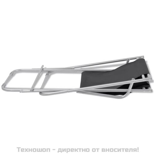 Накланящи се къмпинг столове, 2 бр, стомана, черни