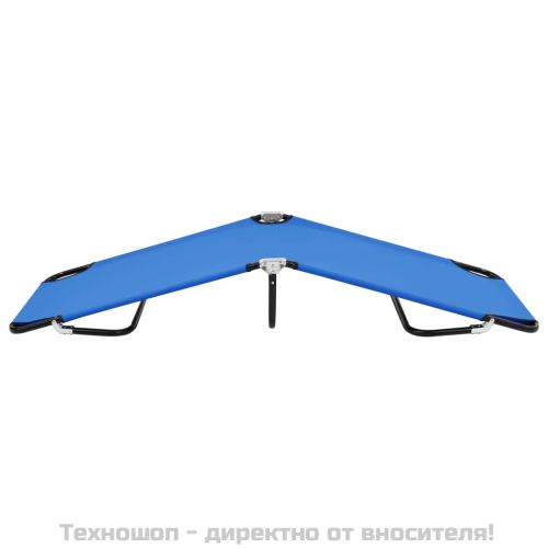 Сгъваем шезлонг, син, стомана