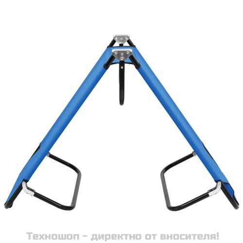 Сгъваем шезлонг, син, стомана