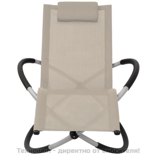 Външен геометричен шезлонг, стомана, кремав