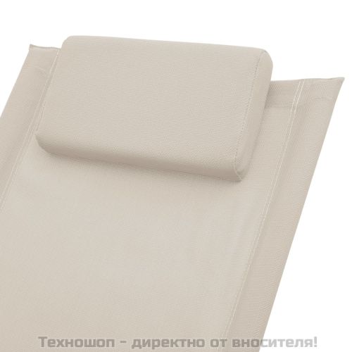 Шезлонг за деца, стомана, кремав