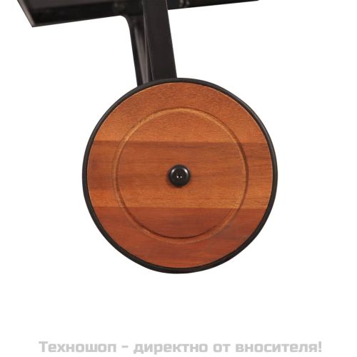 Шезлонг със стоманени крака, акациево дърво масив