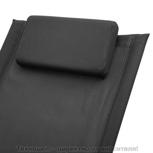 Шезлонг за деца, стомана, черен