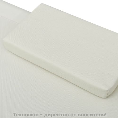 Лаундж легло за открито с навес и възглавница, кремавобяло