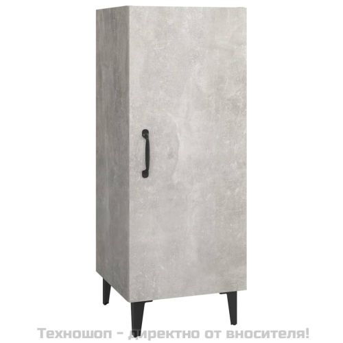 Сайдборд, бетонно сив, 34,5x34x90 см, инженерно дърво