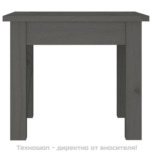 Кафе маса, сива, 35x35x30 см, борово дърво масив