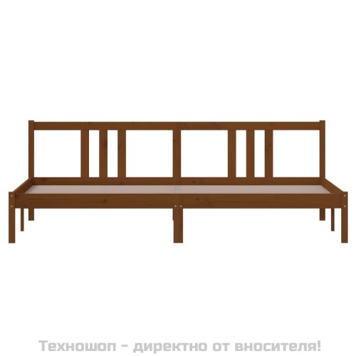 Рамка за легло, меденокафява, дърво масив, 200x200 см