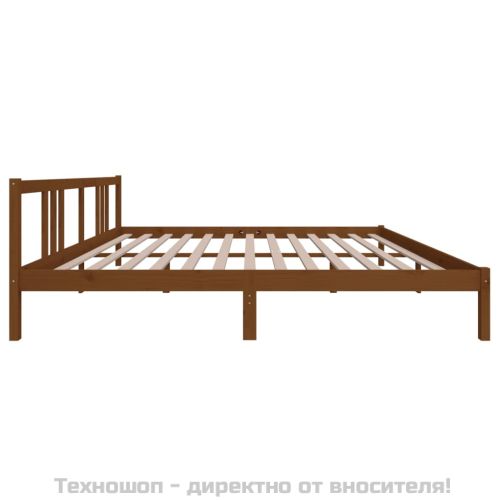 Рамка за легло, меденокафява, дърво масив, 200x200 см