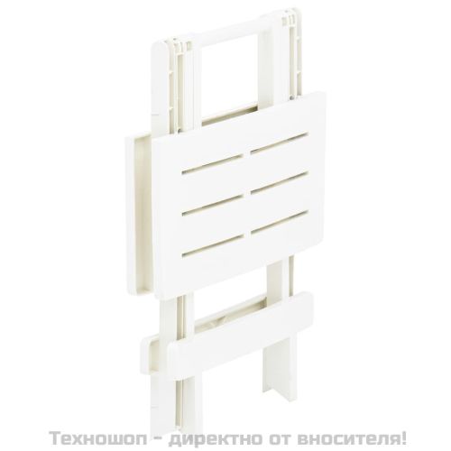 Сгъваема градинска маса, бяла, 45x43x50 см, пластмаса