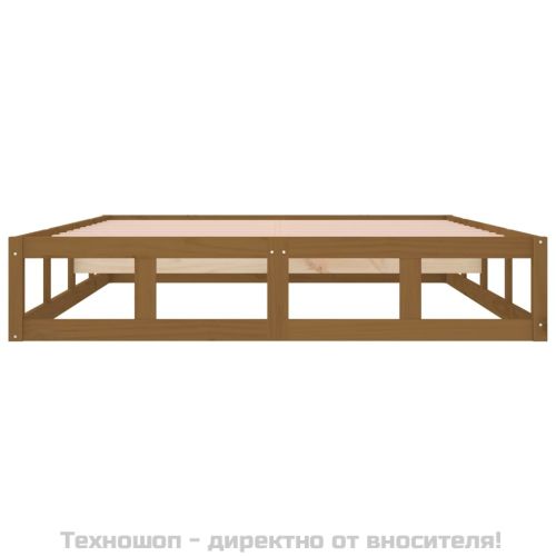Рамка за легло меденокафяво 150x200 cм King Size дърво масив