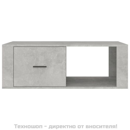 Кафе маса, бетонно сива, 100x50,5x35 см, инженерно дърво