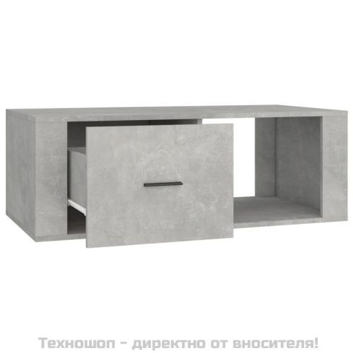Кафе маса, бетонно сива, 100x50,5x35 см, инженерно дърво