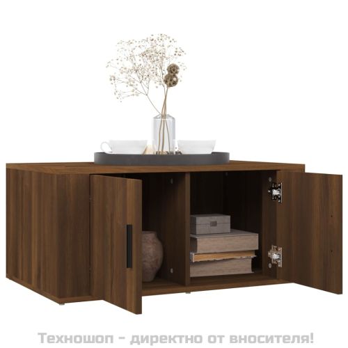 Кафе маса, кафяв дъб, 80x50x36 см, инженерно дърво
