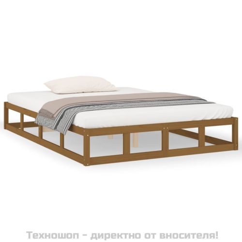 Рамка за легло, меденокафява, 120x200 см, дърво масив