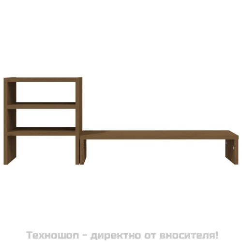 Поставка за монитор, меденокафява, 81x20x30 см, бор масив