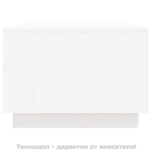 Кафе маса, бяла, 80x50x35 см, борово дърво масив