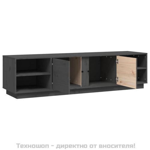 ТВ шкаф, сив, 156x40x40 см, бор масив