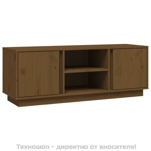 ТВ шкаф, меденокафяв, 110x35x40,5 см, бор масив