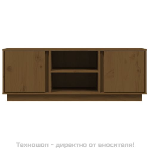 ТВ шкаф, меденокафяв, 110x35x40,5 см, бор масив