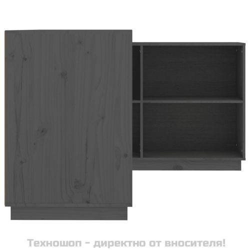 Бюро, сиво, 110x50x75 см, борово дърво масив
