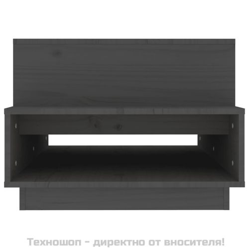 Кафе маса, сива, 80x55x40,5 см, борово дърво масив