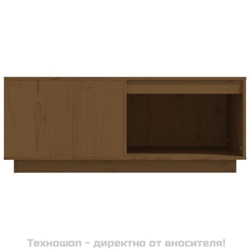 Кафе маса, меденокафява, 100x101x40,5 см, борово дърво масив