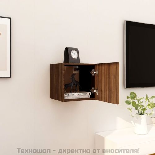 Стенен ТВ шкаф, кафяв дъб, 30,5x30x30 см