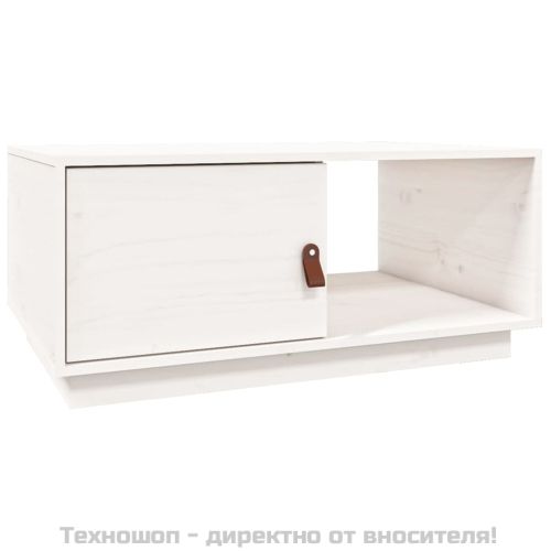 Кафе маса, Бялa, 80x50x35,5 см, борово дърво масив
